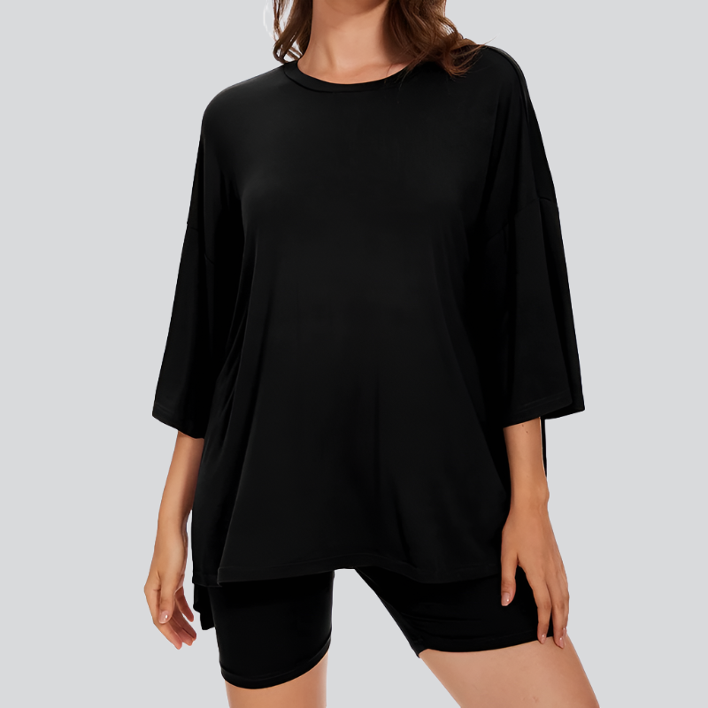 Drop Shoulder Tee w/ Biker Shorts